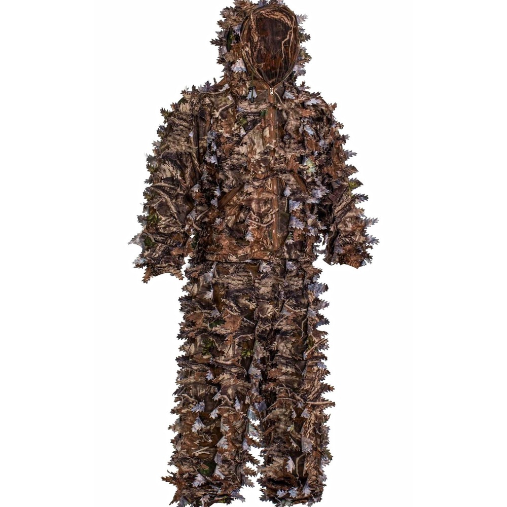 NEW: ROCREEK 3D Leafy Camo Hooded Ghillie Hunting Suit With Face Mask. NEW S/M